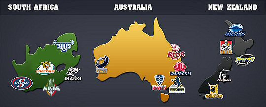 Super Rugby Map
